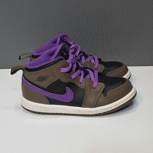 Nike Air Jordan 1 Mid "Purple Mocha" Toddler's Sneakers Size 10C DQ8425-215